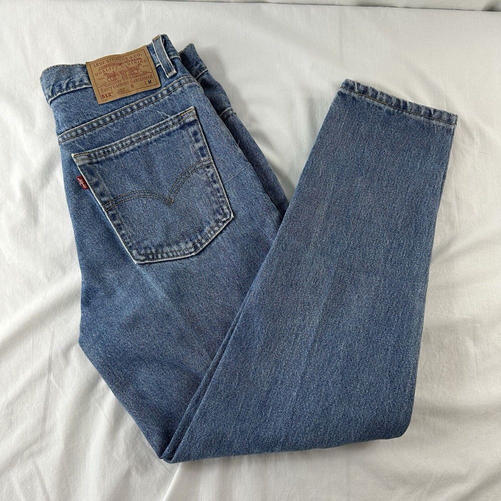 Vtg Levis 512 Jeans Womens 12 M Petite Slim Fit Tapered Leg High Rise USA Made